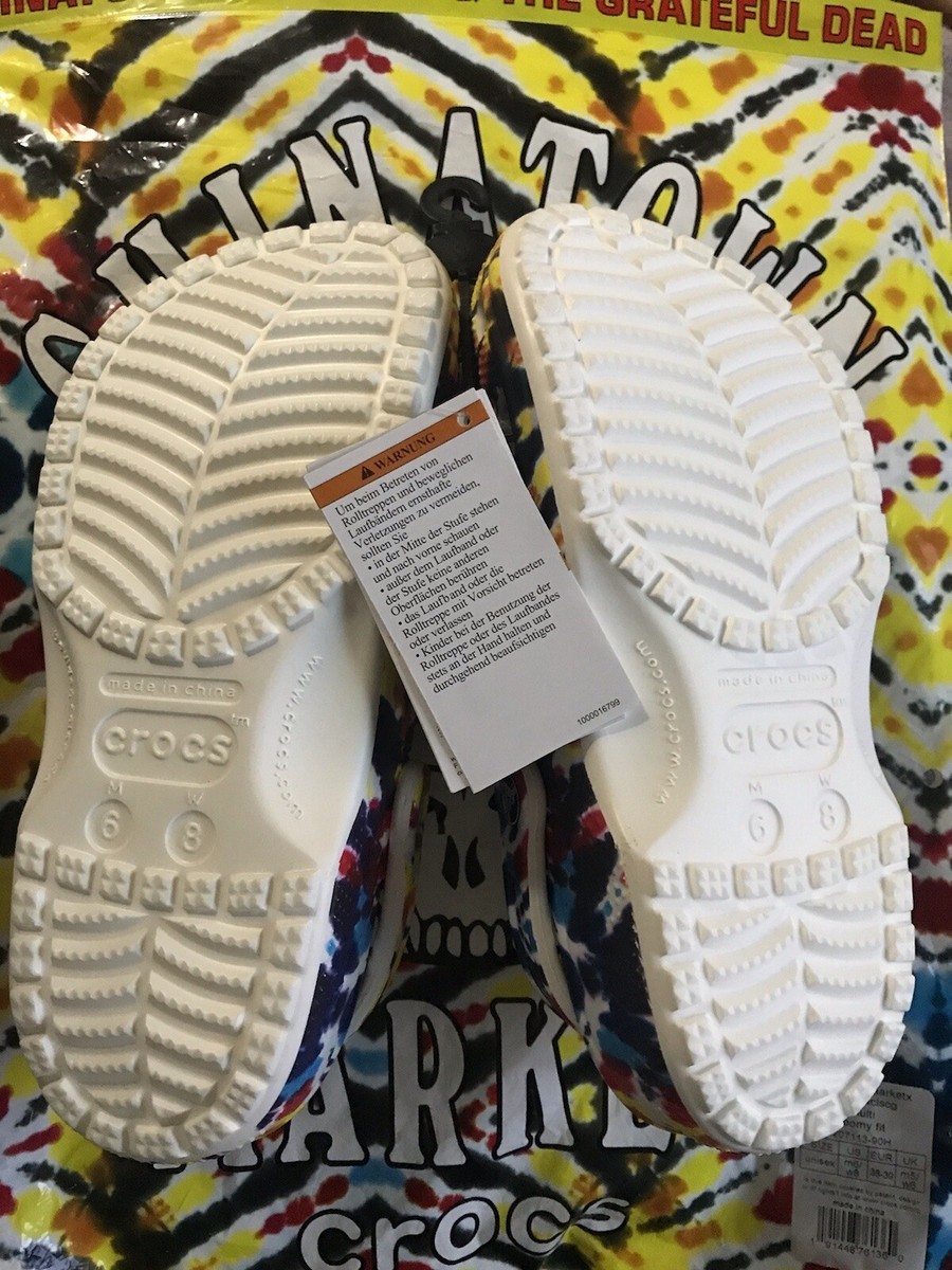 New With Tags RARE Chinatown Market x Grateful Dead Crocs sz. m6