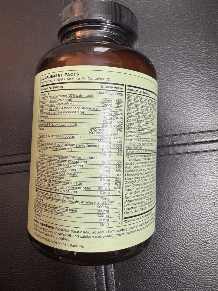 Future Kind 素食多种维生素完整 90tabs 膳食补充剂密封 — 第 2/4 张图片