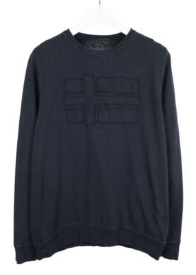 NAPAPIJRI N0YG6F Sweatshirt Men's XL Pullover Crew Neck Dark Blue