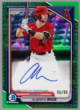 2024 Bowman Chrome Mega Box Mojo Auto Alberto Rios #BMA-AR Green /99 Angels