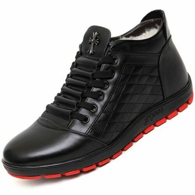 Uomo Gomma Scarpe Moda Pecora Pelliccia Mano Casual Caviglie Stivali Regali  New | eBay