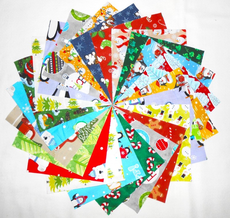 80 5 Inch Christmas #1 Charm Pack Fabric Squares, 4 of each, 20 colorways!!