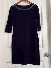 Tommy Hilfiger Womens Dress Size Small Navy Stretch Short Sleeve Knee Length 152