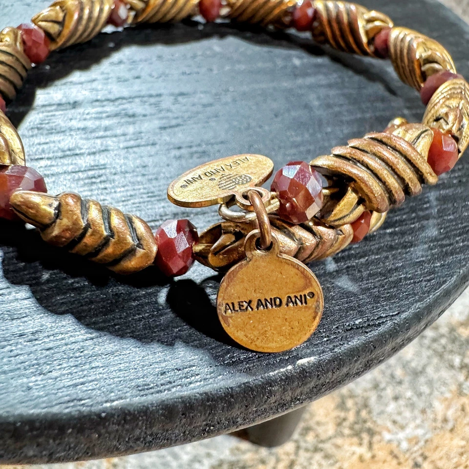 Pulseira ALEX AND ANI Ouro Vintage 66 Profundezas da Floresta de Jaspe Selvagem Envoltório SO - Imagem 3 de 4