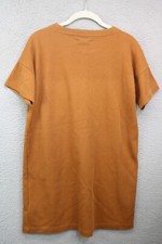 Madewell Brown Ribbed Knit Pocket Tee Short Sleeve Dress-Size XS