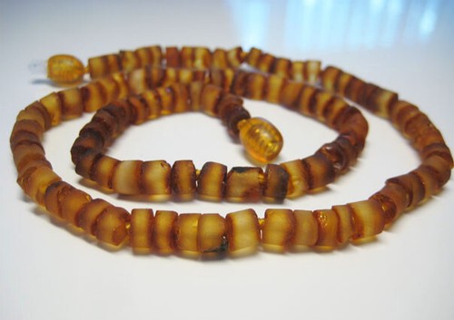 ¡Collar de miel oscura crudo genuino ámbar báltico 16 pulgadas 40 cm!!¡! - Imagen 2 de 4