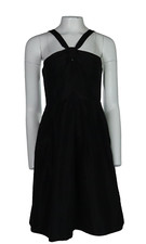 J CREW US Women’s S 4 Black Silk Taffeta Fit & Flare Party Dress w/ Pockets