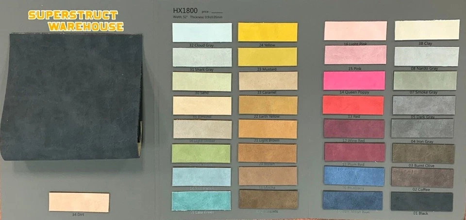 33 Colors Adhesive Smooth Nubuck Suede Vinyl Fabric Faux Leather 52"Wide By Yard - Image 2 of 4