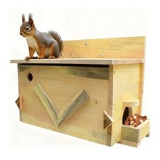 Large Solid Wood Squirrel House - Handmade All-Weather Outdoor Nesting Box to We