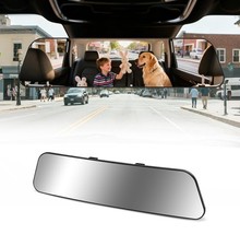 Rear View Mirror, 12 Inch Chrome Anti-glare Panoramic Rear Mirrors Universal ...