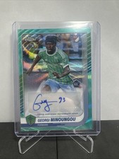 2025 Topps Chrome MLS Georgi Minoungou Aqua Wave Refractor Auto /199 Rookie