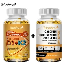 Mulittea Calcium Magnesium D3K2 Capsules Bone Muscle Joint Stress Relief
