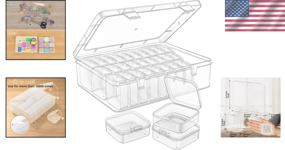 93Pcs Mini Clear Storage Containers for Crafts - Image 2 of 4