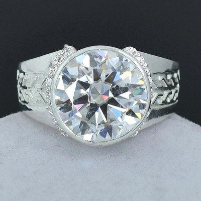 5 Ct White Treated Diamond Ring Great Shine VVS1/F Certified ! Statement Ring