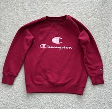 Girls Champion Pink Sweatshirt Crewneck Performance Active Youth Logo Size L