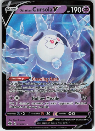 Foil Galarian Cursola V 21/73 Champion's Path Ultra Rare NM