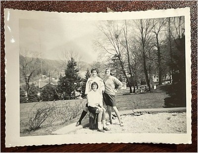 1950s Photo: 3 Teens, Suburban Scene, 3 B&W
