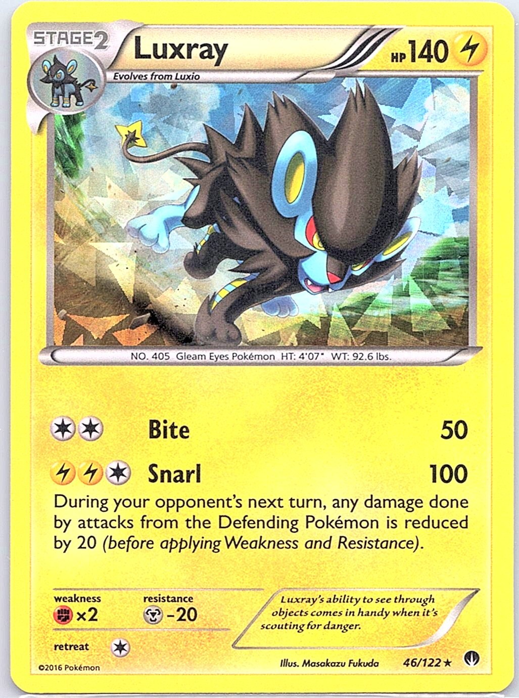 Luxray - 46/122 (Cracked Ice Holo) Holo Deck Exclusives - Pokemon Card - NM