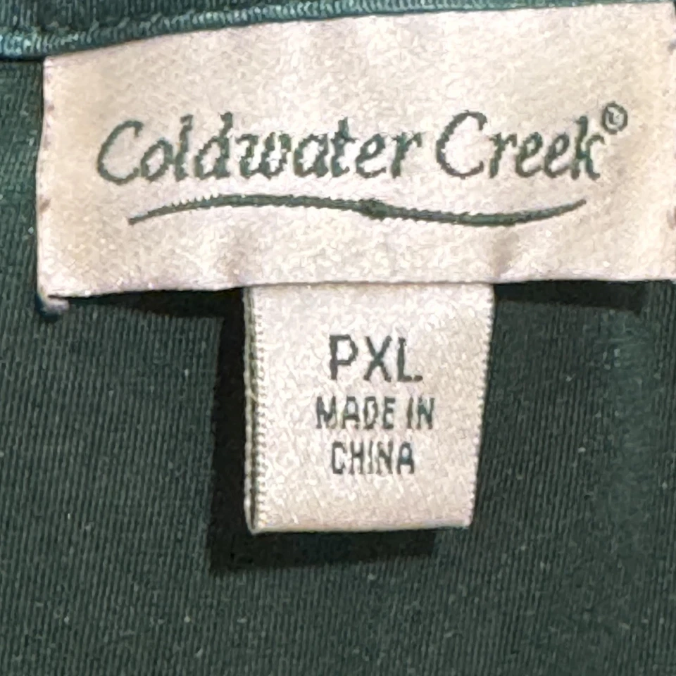 Платье женское Coldwater Creek PXL зеленое бархатное с длинным рукавом макси декольте - Изображение 4 из 4