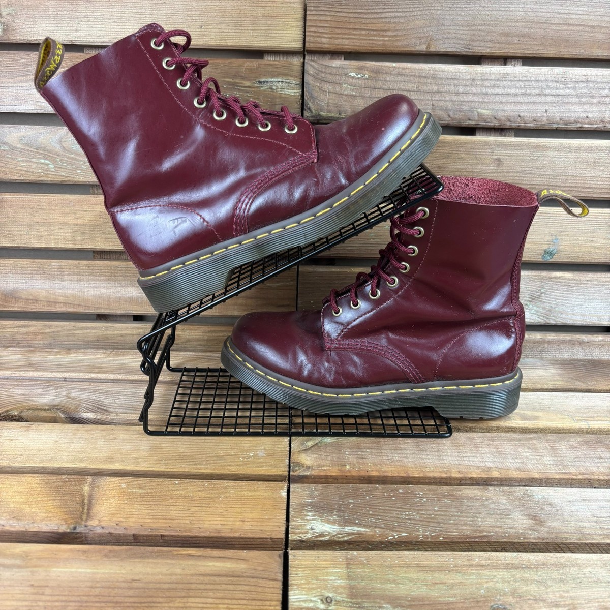 Martens Boots Adult Size UK Red 1460 Pascal Smooth Leather