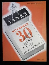 1947 Boston Yanks vs Washington Redskins NFL Football Program - High Grade