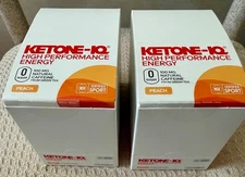 2 Boxes of 6 Bottles Ketone-IQ High Performance Caffeine Energy Shots (PEACH)