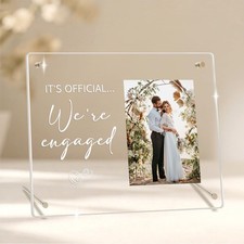 Engagement Gifts for Couples, It s Official We re Engaged Engagement Picture ...