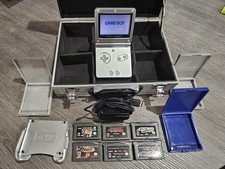 NICE 2002 Nintendo Gameboy Advance SP Silver AGS-001 with Games and Accessories!