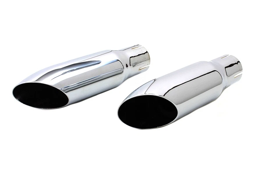 Chrome Mini Exhaust Tip Set fits Harley Davidson - Image 3 of 4