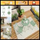 3-Piece Folding Bistro Table & Chairs Set, Indoor/Outdoor Patio Furniture, Green