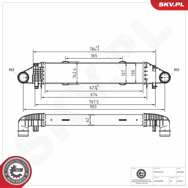 Esen SKV LadeluftküHler KüHler Ladeluft LLK FüR Mercedes C-Klasse W204 S204 W212-image
