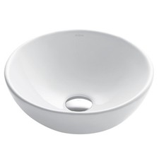 Kraus KCV-341 White Elavo 13-27/40" Vitreous China Vessel Bathroom Sink