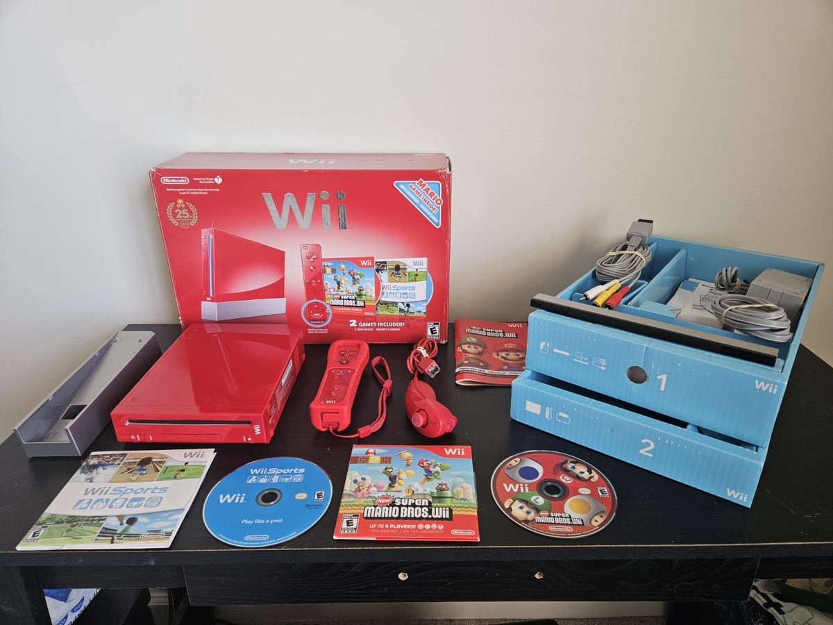 Nintendo Wii Limited Edition Red Console Super Mario Bros. 25th