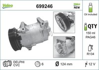 Kompressor Klimaanlage Valeo CORE-FLEX 699246 FüR Renault Megane K9K 12V JM0 BM0