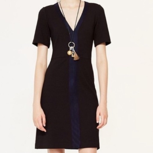 TORY  BURCH SALLARE SUEDE TRIM DRESS