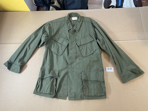 Vietnam Slant Pocket Rip-Stop Vintage US Army Medium Short Coat Jacket 9F89 - Picture 1 of 7