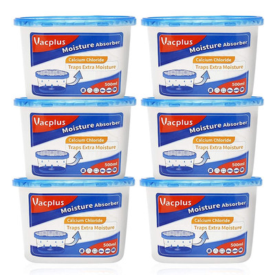 Vacplus Moisture Absorbers 6 Pack, Portable Humidity Absorber Boxes for Your