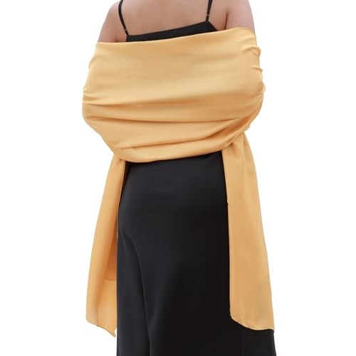 Womens Scarf Pashmina Shawls and Wraps for Evening Dresses Like Yellow-2