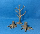 Marx matched set dead tree and stumps dark gray vinyl from 1950's playset