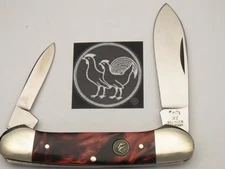 Vintage HEN & ROOSTER BERTRAM GERMANY 252 Canoe Knife -  Colorful Handles - MINT