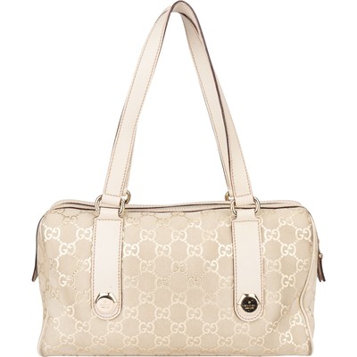 Gucci GG Suede Monogram Twin Charmy Handbag Tasche