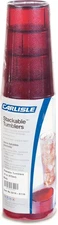 CFS 52168110 Stackable ShatterResistant Plastic Tumbler, 16 oz., Ruby (Pack o...