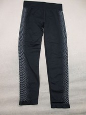 Unbranded Size M Girls Black Compression Stretch Pull On Activewear Leggings 112
