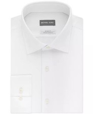 Michael Kors Men's Slim-Fit White Long-Sleeve Top Dress Shirt 18 34/35 NEW 