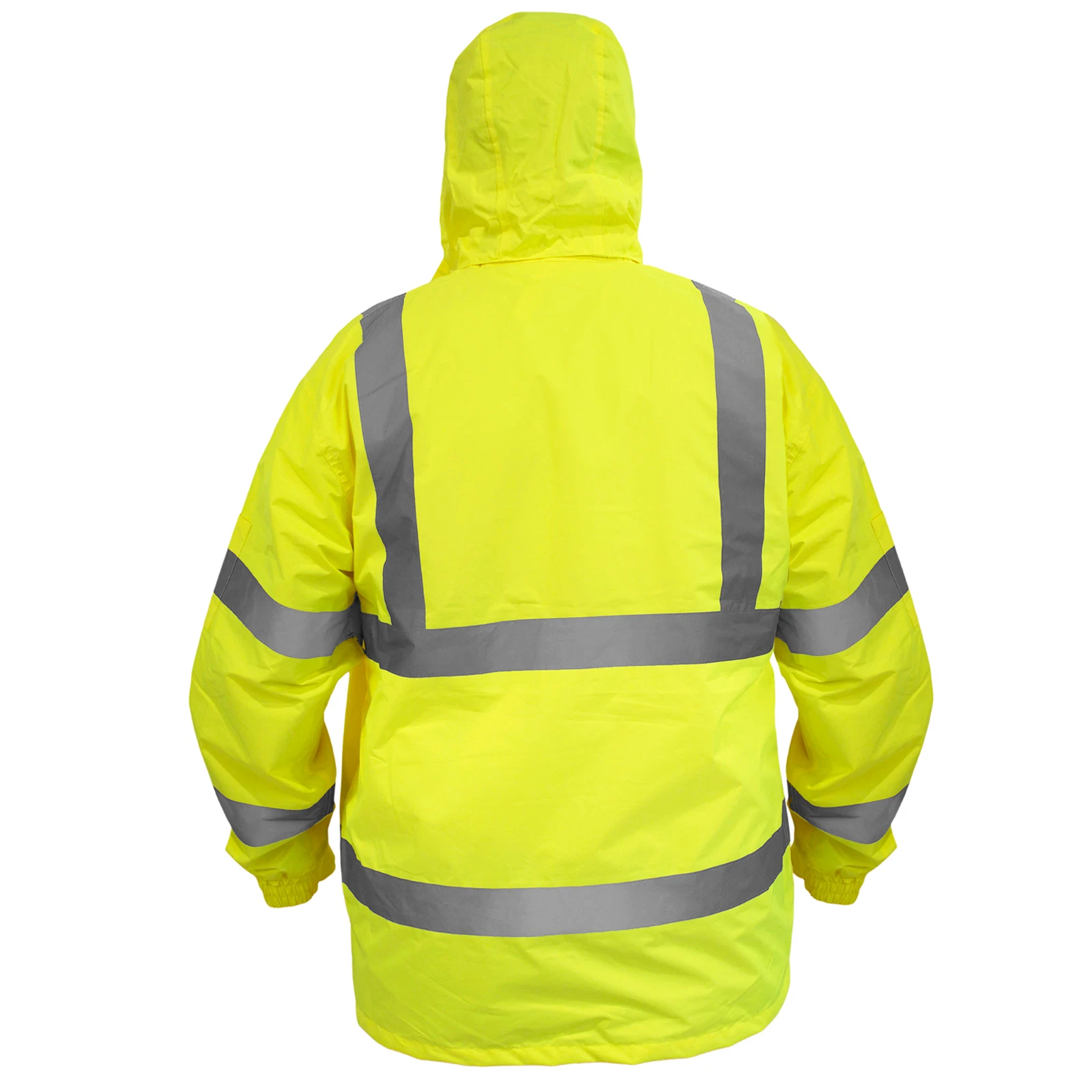 Safety Rain Jacket Reflective Green Hi-Vis Raincoat Rainjacket w Hood S-5XL - product detail image 7