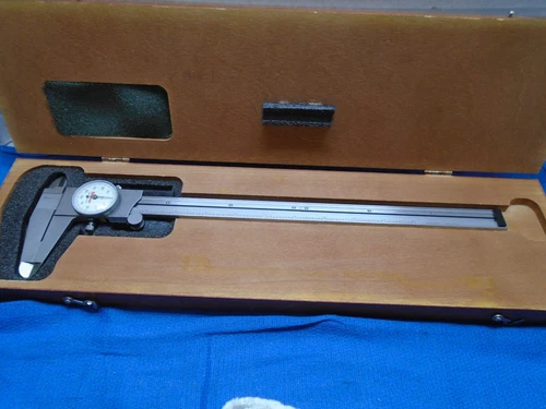 Starrett 120-12 Dial Caliper W/Case White Face, 0-12" Machinist Tools