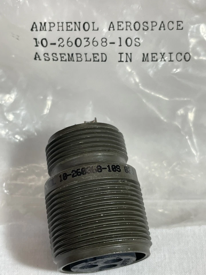 Amphenol Circular Connector 3-Pin 10-260368 10S NEW Pkg - Image 2 of 4