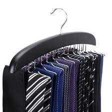Wooden Tie Hanger 24 Rotatable Hooks Closet Rack for Ties and Belts