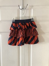Gymboree Girls Navy Orange Tiered Skirt Size 7