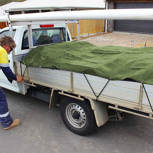 600x600cm Heavy Duty Army Canvas Tarp Tarpaulin Sun Blocked Waterproof Dustproof - Picture 14 of 16